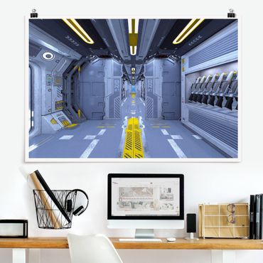 Poster - Sci-Fi Raumschiff Innenraum - Querformat 3:2