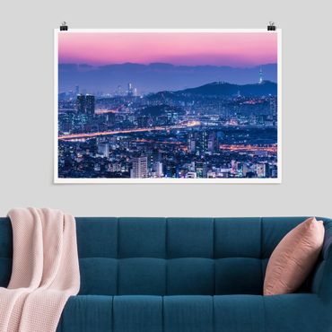 Poster - Skyline von Seoul - Querformat 3:2