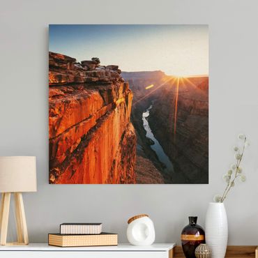 Leinwandbild - Sonne im Grand Canyon - Quadrat 1:1