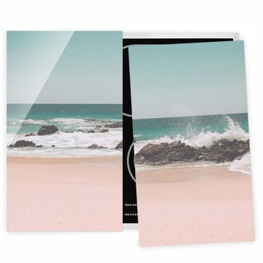 Herdabdeckplatte Glas - Sonniger Strand Mexico