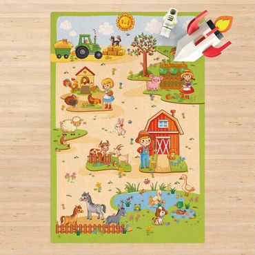 Kork-Teppich - Spielteppich Bauernhof - Landarbeit macht Spaß - Hochformat 2:3