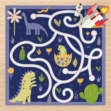 Kork-Teppich - Spielteppich Dinosaurier - Dinomama sucht ihr Baby - Quadrat 1:1