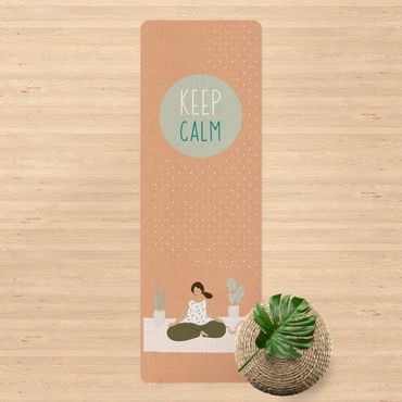 Yogamatte Kork - Spruch Keep Calm