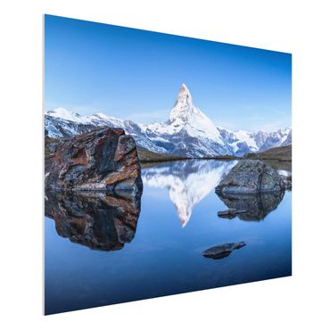 Forex Fine Art Print - Stellisee vor dem Matterhorn - Querformat 4:3