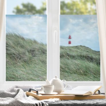 Fensterfolie - Sichtschutz - Stürmische Zeiten am Leuchtturm - Fensterbilder