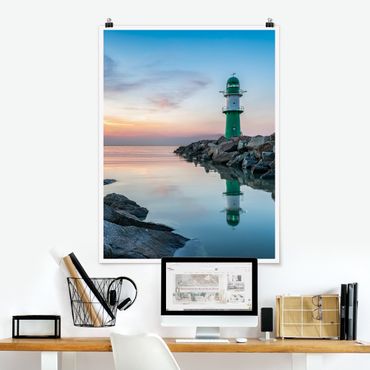 Poster - Sunset at the Lighthouse - Hochformat 3:4