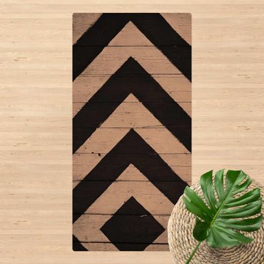 Kork-Teppich - Symmetrie auf Holzbalken - Hochformat 1:2