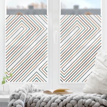 Fensterfolie - Sichtschutz - Symmetrische Geometrie Dijon - Fensterbilder