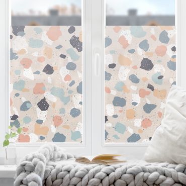 Fensterfolie - Sichtschutz - Terrazzo Muster - Fensterbilder