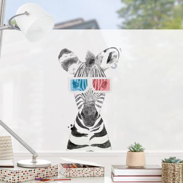 Fensterfolie - Sichtschutz - Tier Party - Zebra - Fensterbilder