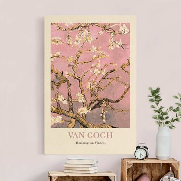 Leinwandbild Natur - Vincent van Gogh - Mandelblüte in rosa - Museumsedition - Hochformat 2:3