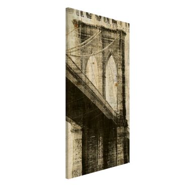 Magnettafel - Vintage NY Brooklyn Bridge - Hochformat 3:4