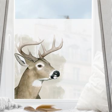 Fensterfolie - Sichtschutz - Waldfreunde - Hirsch - Fensterbilder