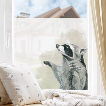 Fensterfolie - Sichtschutz - Waldfreunde - Waschbär - Fensterbilder