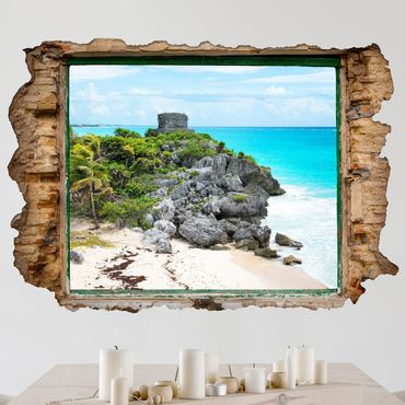 3D Wandtattoo - Karibikküste Tulum Ruinen - Quer 2:3