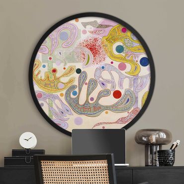 Rundes Gerahmtes Bild - Wassily Kandinsky - Launische Formen
