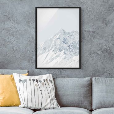 Bild mit Rahmen - Weiße Berge - Hochformat