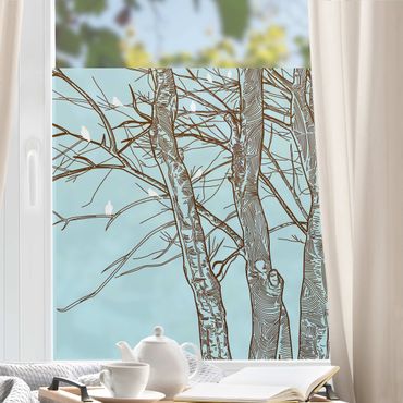 Fensterfolie - Sichtschutz - Winterbäume - Fensterbilder