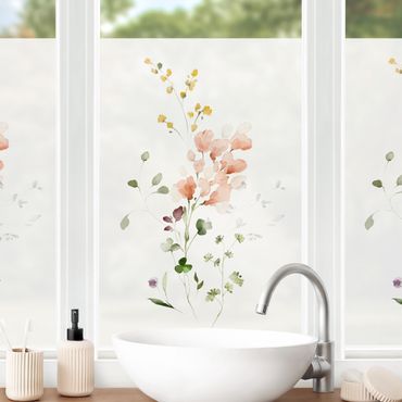 Fensterfolie - Sichtschutz - Zarte Blüten Rosa I - Fensterbilder
