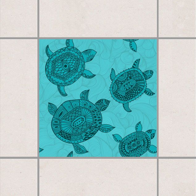Fliesenaufkleber - Polynesische Meeresschildkröten