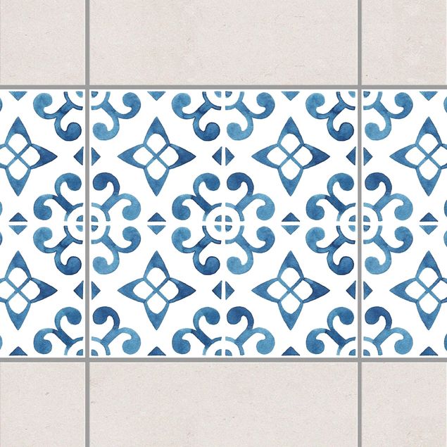 Fliesenaufkleber Ornamente Blau Weiß Muster Serie No.5