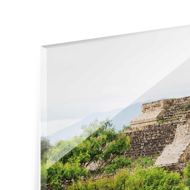 Glasbild mehrteilig - Mexiko Pyramiden 3-teilig