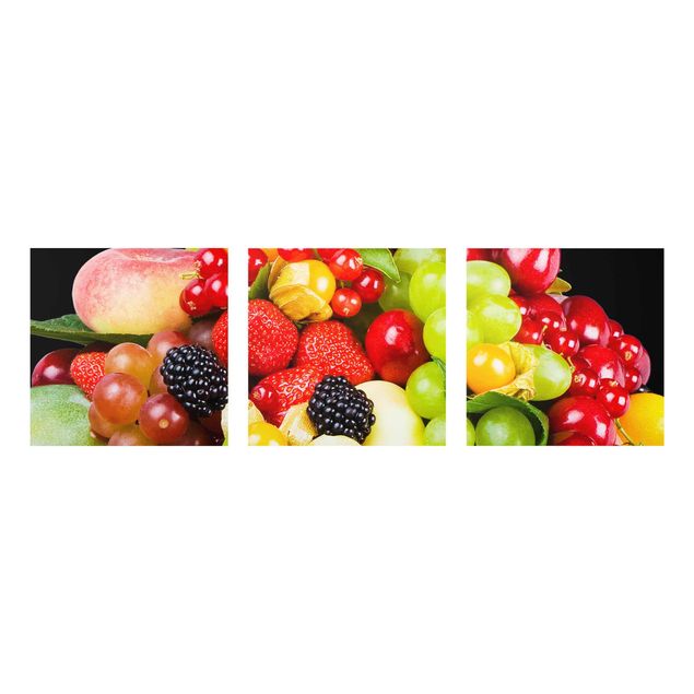Glasbild mehrteilig - Obst Mix 3-teilig