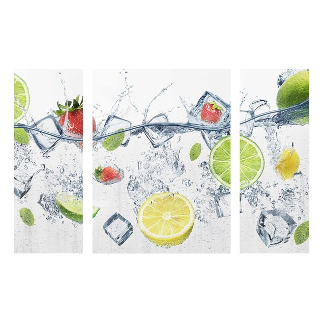 Glasbild mehrteilig - Frucht Cocktail 3-teilig