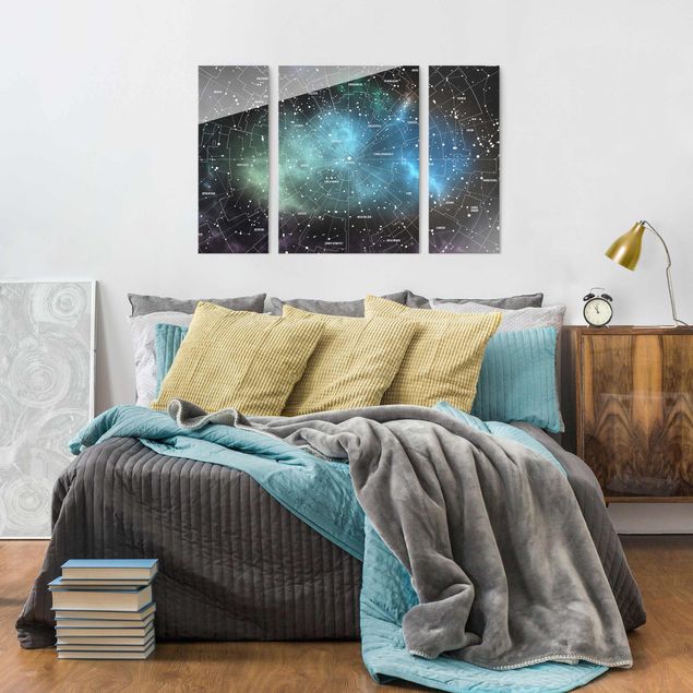 Glasbilder Sternbilder Karte Galaxienebel