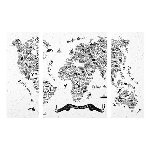 schöne Bilder Typografie Weltkarte weiß