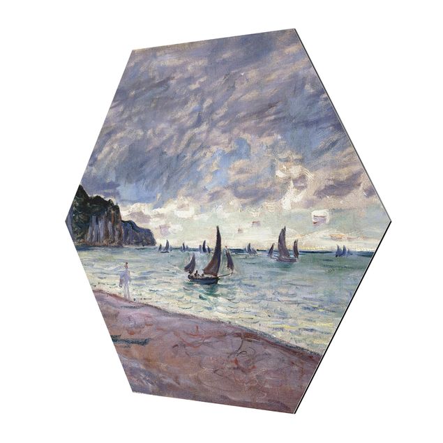 Hexagon Bild Alu-Dibond - Claude Monet - Küste von Pourville