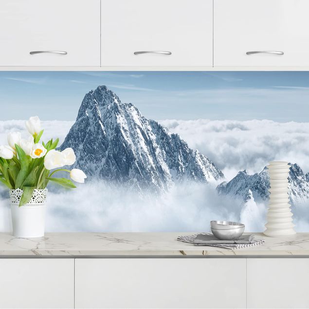 Platte Küchenrückwand Die Alpen über den Wolken