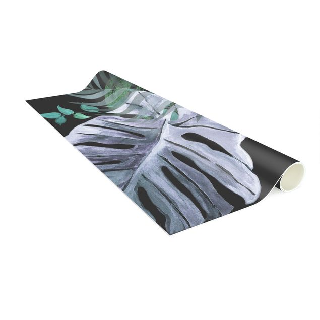 teppich mit blumenmuster Aquarell Tropisches Arrangement Farbenspiel