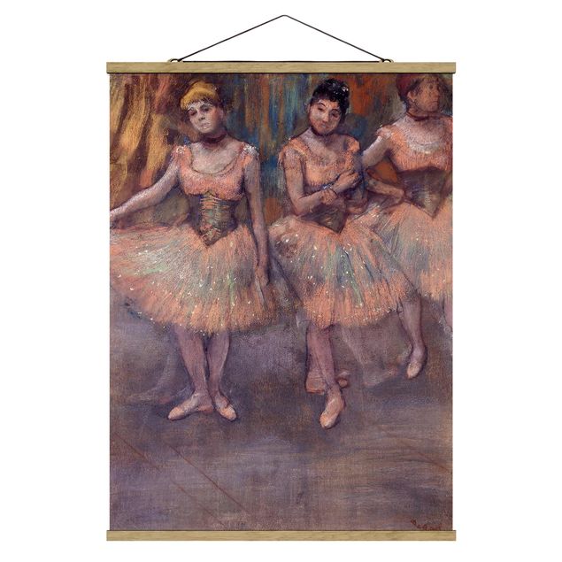 Stoffbilder mit Posterleisten Edgar Degas - Tänzerinnen vor Exercice