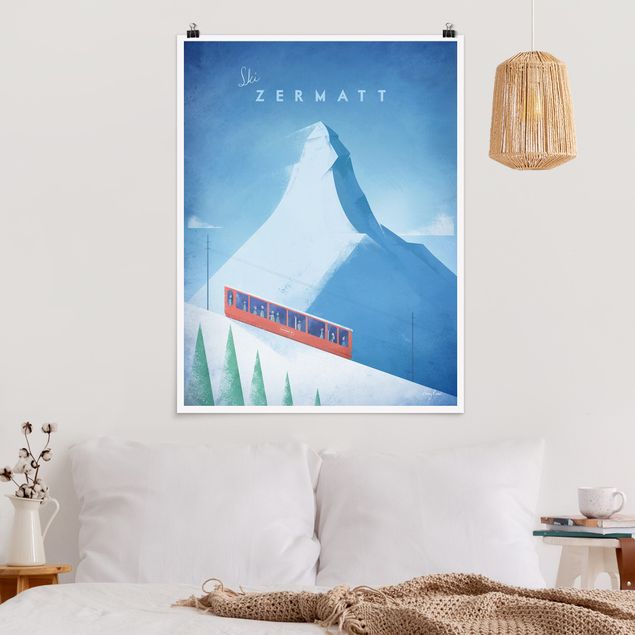 Poster Berge Reiseposter - Zermatt