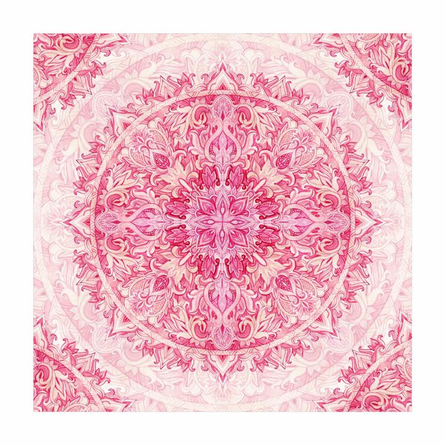Teppich pink Mandala Aquarell Ornament Muster pink