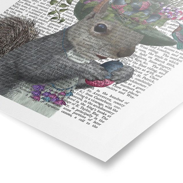 Poster bestellen Vogelfänger - Eichhörnchen mit Eicheln