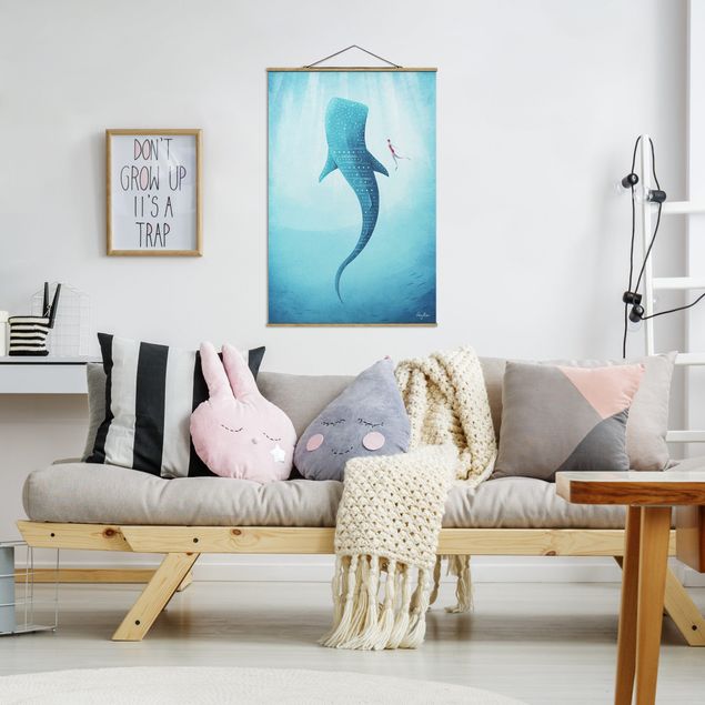 Stoffbilder mit Posterleisten Der Walhai