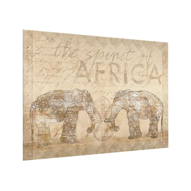 Spritzschutz Weltkarten Vintage Collage - Spirit of Africa