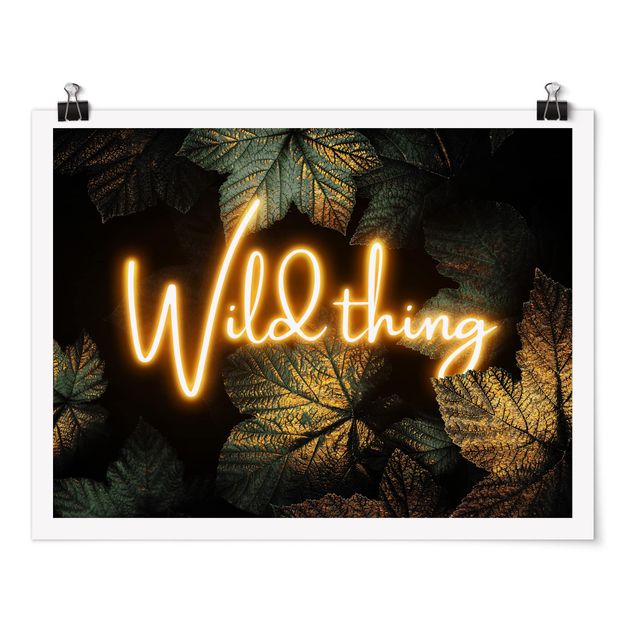Poster - Wild Thing goldene Blätter - Querformat 3:4