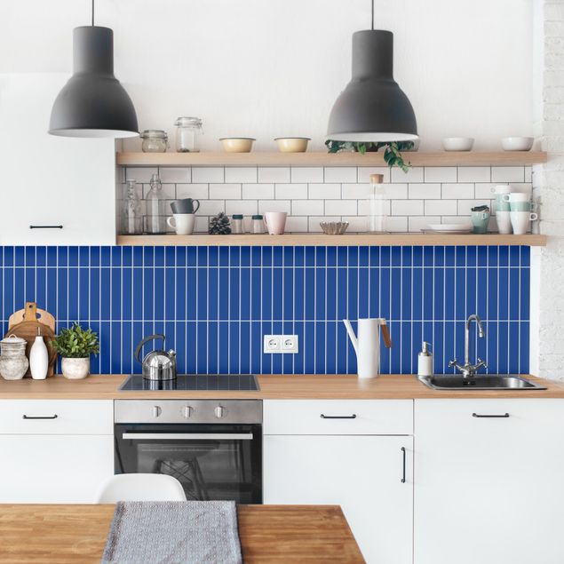 Wandpaneele Küche Subway Fliesen - Blau