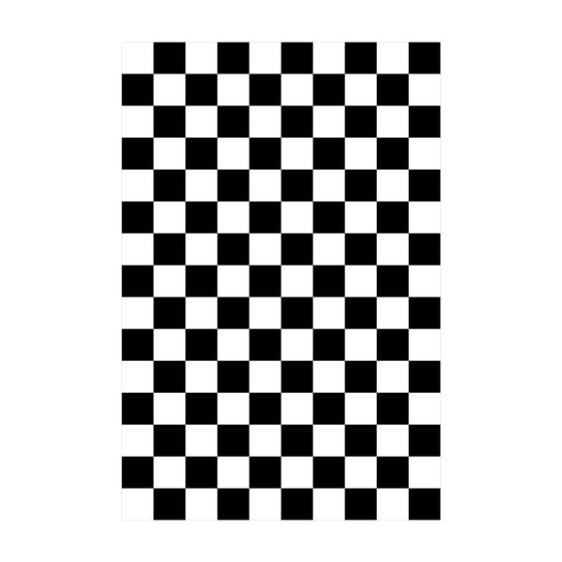 Große Teppiche Geometrisches Muster Schachbrett Schwarz Weiß
