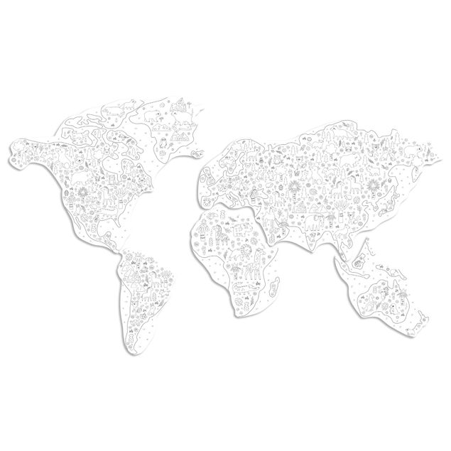FOLDZILLA 3D Weltkarte - Kinderweltkarte zum Ausmalen