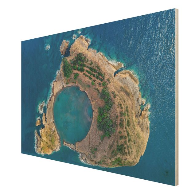 Holzbilder Luftbild - Die Insel Vila Franca do Campo