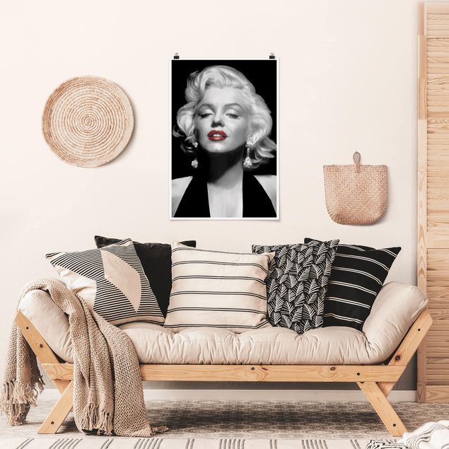 Poster - Marilyn mit roten Lippen - Hochformat 3:2