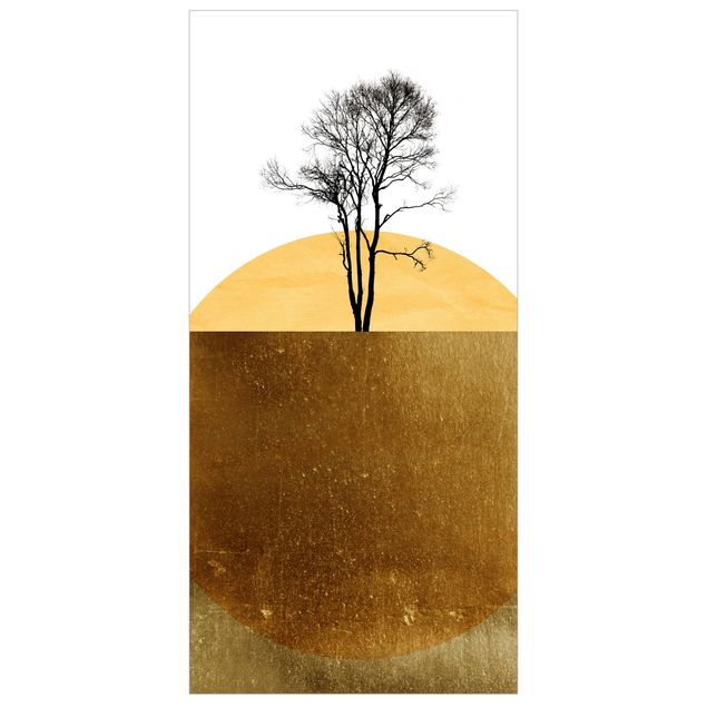 Raumteiler Goldene Sonne mit Baum