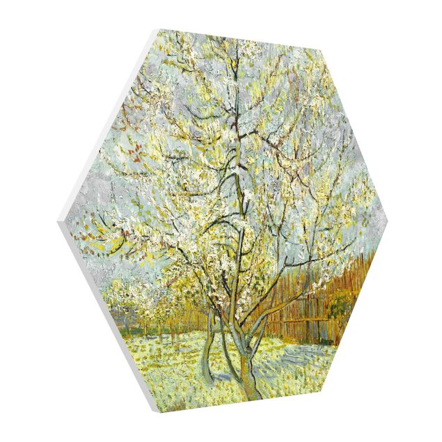 Hexagon Bilder Vincent van Gogh - Pfirsichbaum rosa