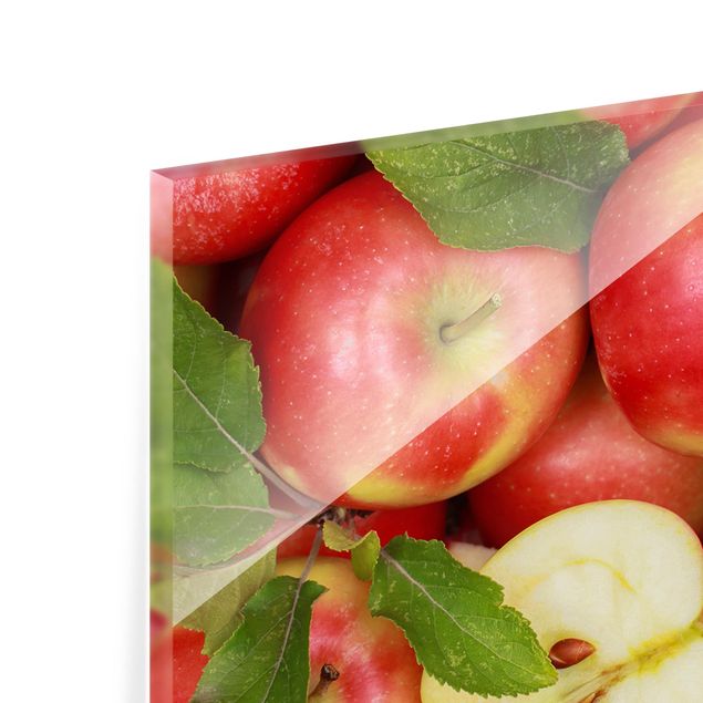 Spritzschutz Glas - Saftige Äpfel - Querformat - 2:1