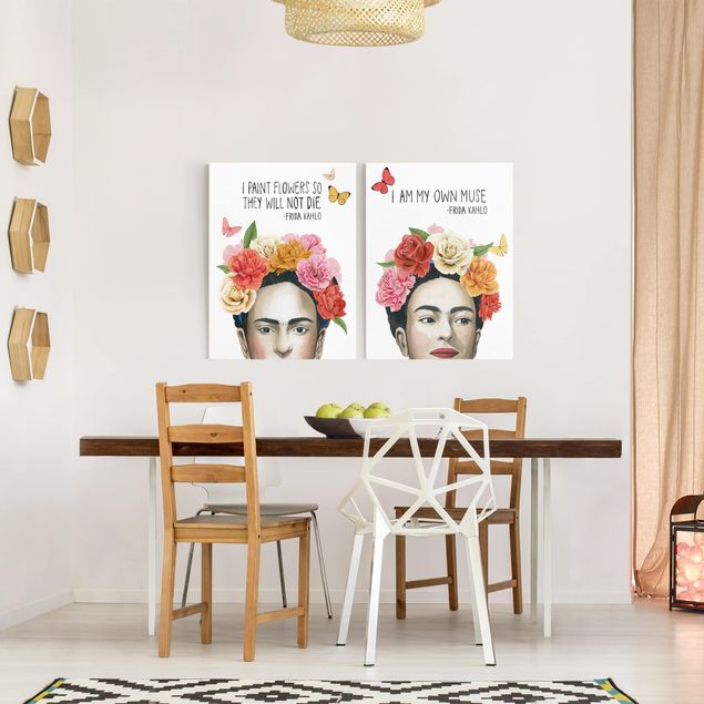 Blumenbilder auf Leinwand Fridas Gedanken Set I