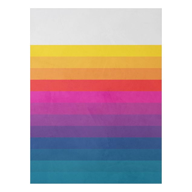 Alu-Dibond - Retro Regenbogen Streifen - Querformat